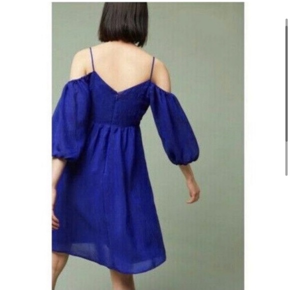 Anthropologie Moulinette Soeurs Women's XS Off The Shoulder Balloon Sleeve Dress - Picture 2 of 16